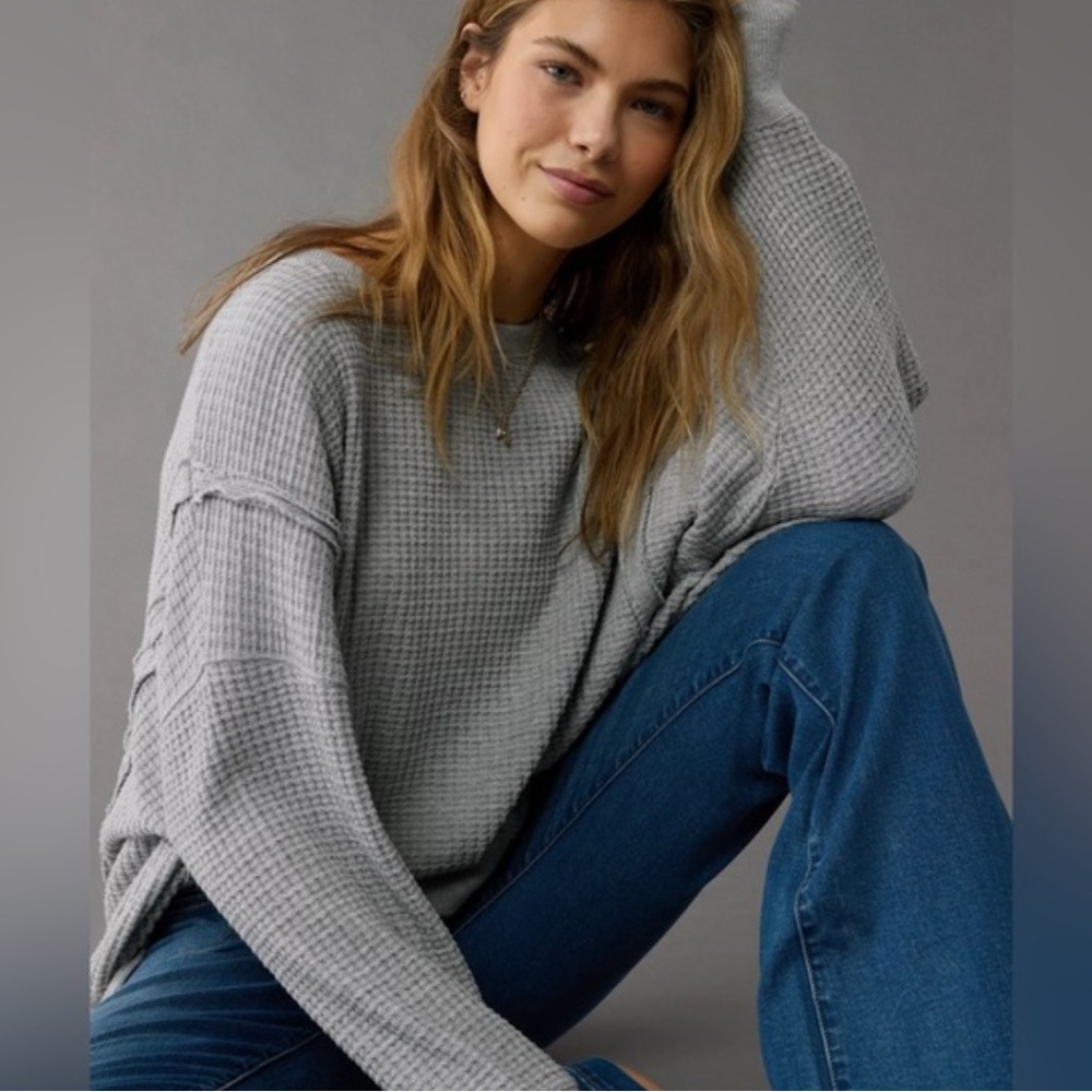 American Eagle Outfitters Waffle Knit Sweatshirt